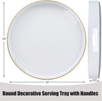 White Round Decorative Tray - Image 3