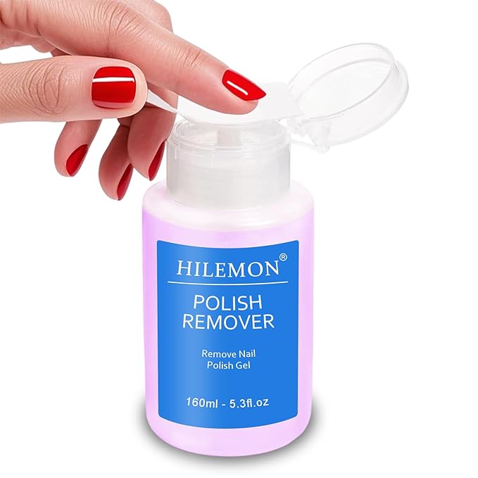 Nail Polish Remover, Fast Remover for Regular & Gel Nail Polishes, Gentle Non-Irritating, Pump-on Bottle, Salon & Home Use, 160ml (Polish Remover)