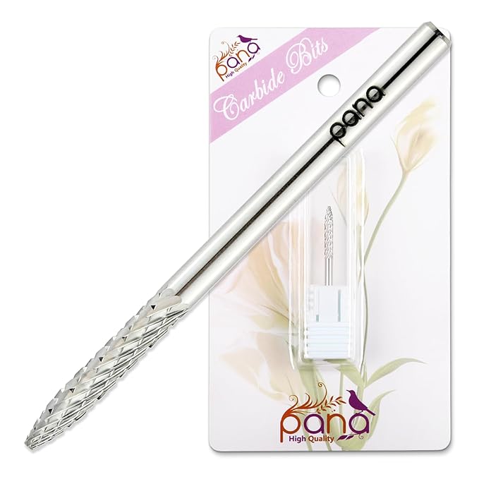 Pana 3/32" Under Nail Cleaner Safety Nail Carbide Bit - For Electric Dremel Drill Machine (Fine, Silver)