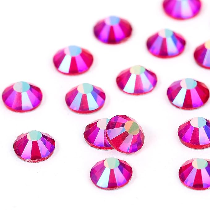 Novani Crystal Rhinestones, Flatback Loose Gemstones 1440pcs Glass Rhinestones for Clothes Shoes Crafts Makeup Nail Art and DIY Decorations(SS6, Light Siam AB)