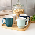 Stackable Porcelain Coffee Mug Set of 4 – 16oz Large Handle, Space-Saving - Image 8