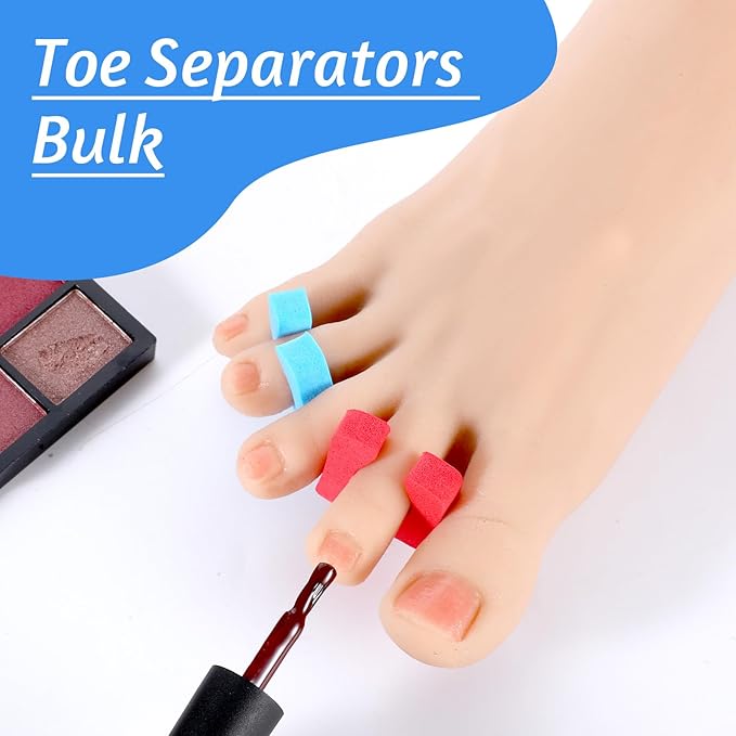 1000 Pcs Individual Toe Separators, Soft Toe Spacers for Pedicures Comfortable Finger Dividers for Manicure Feet Nail Toenails Art Painting Polish Spa