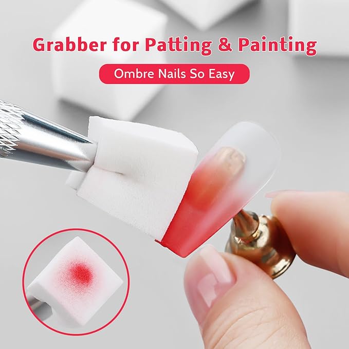 Sponge Pat Paint Nail Gel, 9 Colors Ombre Nails Gradient Gel Nail Blush Blooming Aura Nails Drawing Stripper Floral Painting Nail Art, No Wipe, UV/LED Curing (9 Colors K)