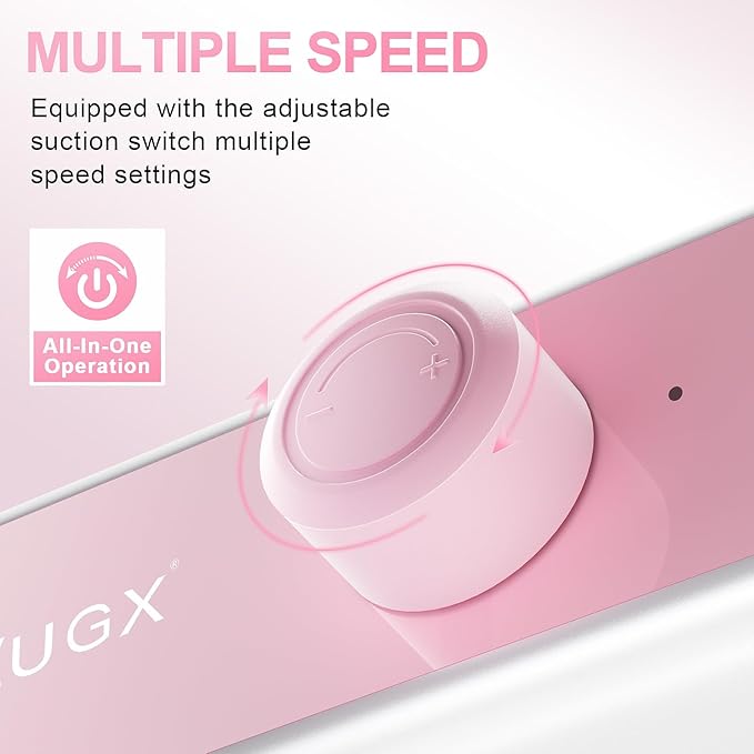 L'UGX Professional Nail Dust Collector with 2 Reusable Filter, 650 PA Dust Collector for Nails Fan Extractor Powerful Suction Vacuum Dust Collector Nail Tech, Perfect for Home Salon Use