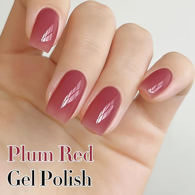 Double Rhythm Gel Polish 15ML Jelly Sheer Pastel Light Milky Color Pearl White Bottle 1 PC 0.5 OZ Full Size Nail Art Salon at Home (Pink Purple-D1375)