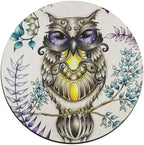 Watercolor Owl Round Coaster Set - Image 5