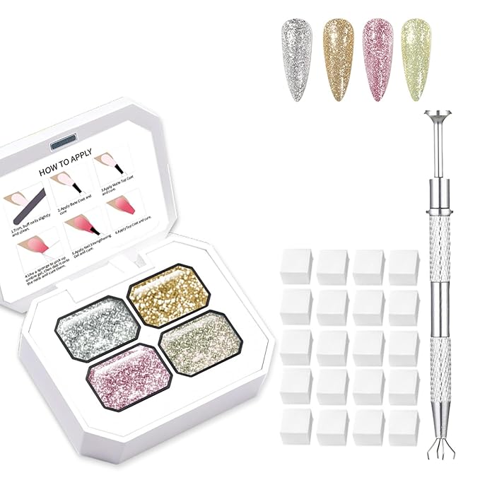 AIJIMEI Ombre Gel, Gradient Painting Gel, Ombre Gel Nail Polish, Including 100 Nail Sponges And Grabbing Pen Suitable For Salons And Family DIY (B1)