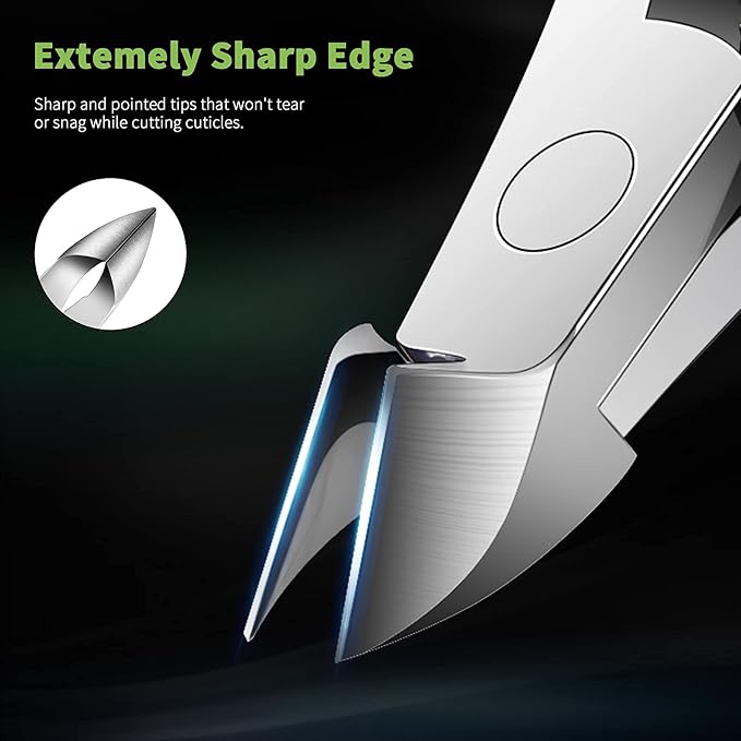 FVION Cuticle Clippers – Small Cuticle Trimmer, Rubber Coated Handle Manicure Tools – Full Jaw Cuticle Cutter for Nails (9mm)