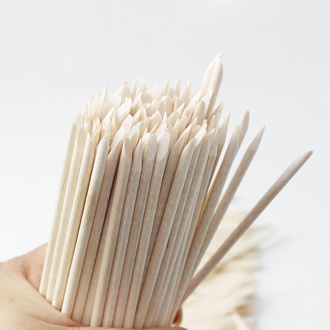 400 Pcs Nail Art Orange Wood Sticks, Multi Functional Cuticle Pusher Remover Manicure Pedicure Tool for Manicure & Pedicure - 4.5 inch