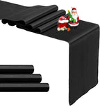 4-Pack Black Satin Table Runner 12 x 108 Inch Long Bright and Smooth Silk by Pufogu