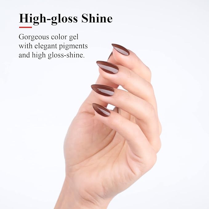Imtiti Gel Nail Polish,1 Pcs 0.5 Fl Oz Coffee Brown Gel Polish No Need Base and Top Coat 3 in i One Step Gel Nail Polish Kit, Soak Off LED U V Nail Gel Polish Nail Art Starter Manicure Salon Gel Nail Kit for Women Girls
