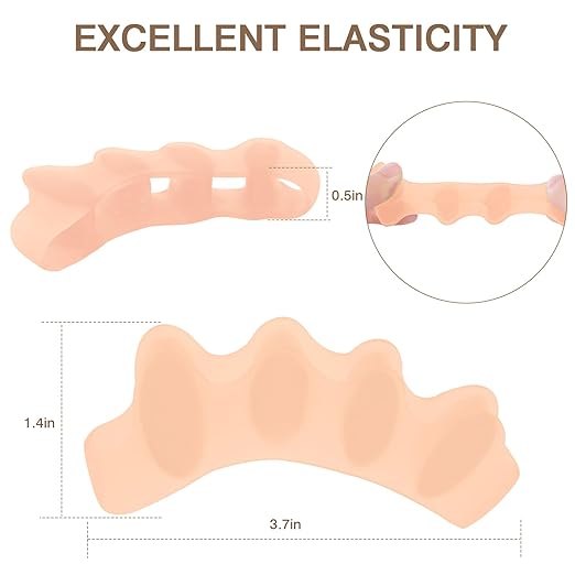 2PCS Toe Spacers for Women and Men, Toe Separators for Pedicure, Bunion Corrector, Hammer Toe Straightener, Plantar Fasciitis, Toe Spreaders for Foot Pain Relief and Foot Health.