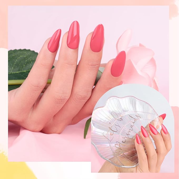 Imtiti Coral Red Gel Nail Polish, 1 Pcs 0.5 fl oz Coral red gel nail polish Color Soak Off Gel Polish Nail Art Manicure Salon DIY Nail Lamp Gel Nail Design Christmas Decoration