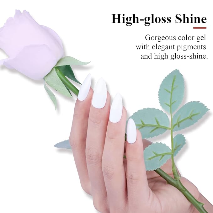 Imtiti Gel Nail Polish, 1 Pcs 0.5 Fl Oz White Nude Gel Polish Soak Off LED U V Nail Gel Polish Neutral Gel Nail Polish DIY Nail Art Starter Manicure Salon Gel Nail Kit for Women Girls
