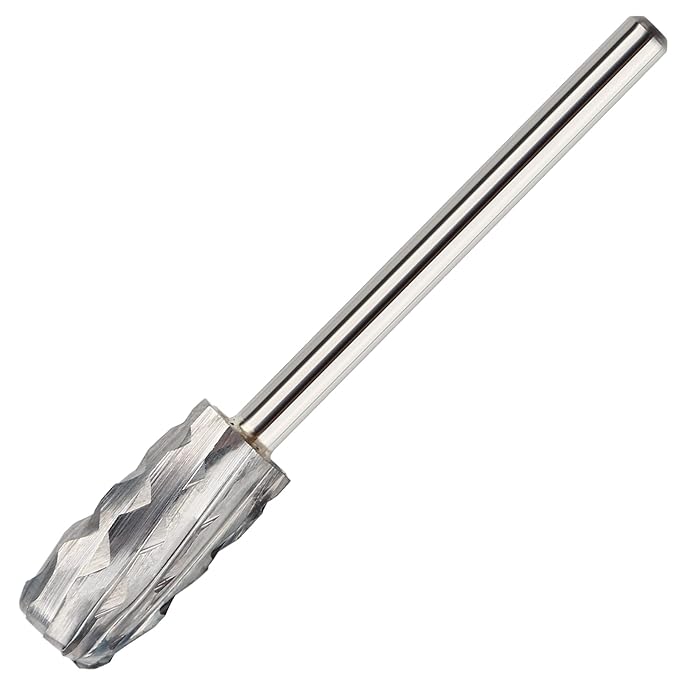 QUNZHAO Nail Drill Bits Dust Droof Bit Tungsten Steel Fast Remove Acrylic or Hard Gel 3/32" Shank - Manicure, Nail Art, Drill Machine Accessories (4X Extra coarse-4XC, Silver)