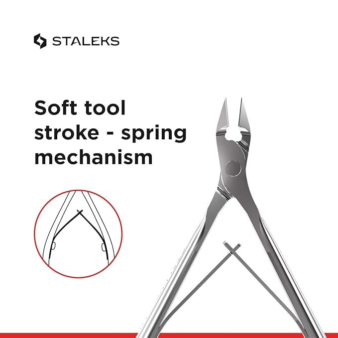 Staleks CLASSIC 10 Cuticle Nippers – 14 mm Blades – Stainless Steel – Comfortable Grip – For Home Manicure and Pedicure