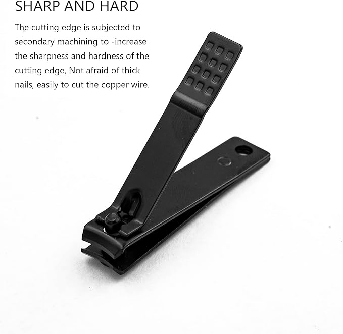 Nail Clipper Set, 16PCS Manicure Set Fingernail Clippers Kit Black Stainless Steel Pedicure and Manicure Kit with Grey PU Leather Case