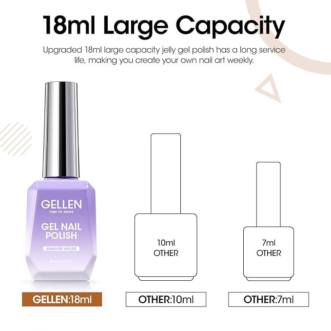 Gellen Gel Nail Polish Fall Winter Pumpkin Gel Polish Autumn Dark Orange Soak off UV LED Nail Lamp Nail Polish Home Salon Nail Art DIY Manicure Gift for Halloween Christmas, 0.61 Fl Oz