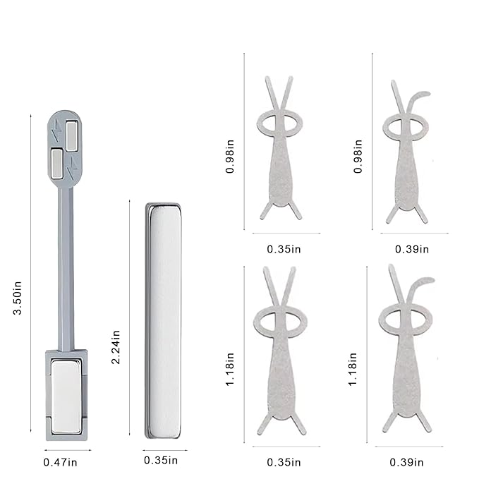 JERCLITY 2 Pieces Cat Eye Magnet for Nails Double Ended Rectangle Magnets with 4 Rabbit Shape Iron Plate for Rabbit Cat Eye Effect