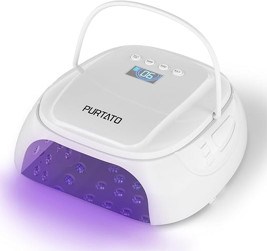 126W Cordless Rechargeable UV LED Nail Lamp, Fast Curing Gel Nail Dryer with 4 Timers, Portable Professional Nail Light for Salon and Home (White)