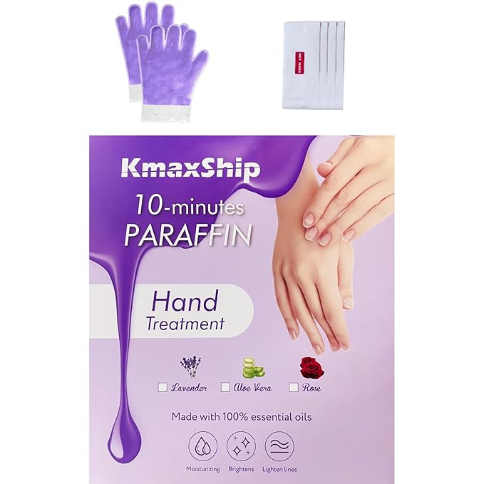 10-Minute Paraffin Hand Treatment, Home Hand Wax Spa Treatment Gloves, Lavender, One-Pair