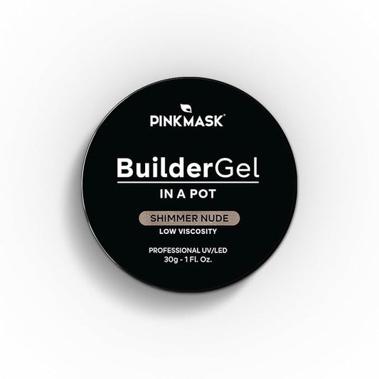 Builder Gel in a Pot 30g Shimmer Nude, Nail Extension/Strengthener in a Jar, Sculpting Gel UV/LED