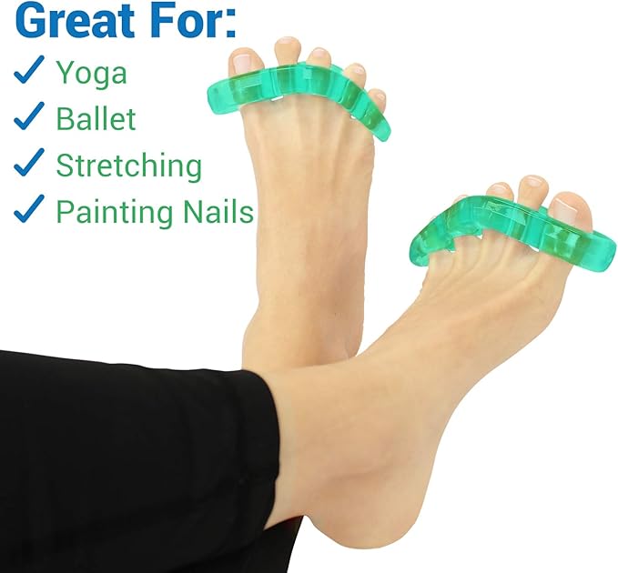 ViveSole Toe Separators for Men & Women Small (2 Pairs) - Silicone Gel Spreaders - Therapeutic Spa Stretchers for Plantar Fasciitis, Bunions, Overlapping Hammer Toe Spacers - Metatarsal Yoga Cushion