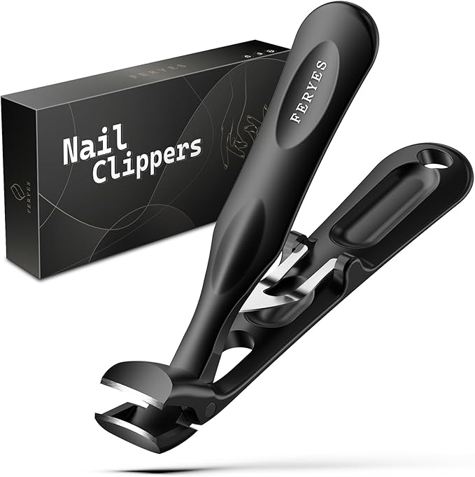 FERYES Professional Angled Toenail Clippers for Thick Toenails & Seniors - Extra-Long Ergonomic Handle, Superior Cutting Power, Wide Grip
