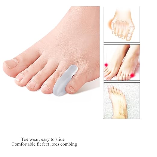10 Pcs Pinky Toe Separator, Little Toe Straightener Bunion Corrector for Men Women Walking, Running, Overlapping, Bunion Corrector and Bunion Relief