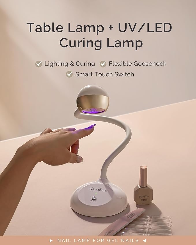 MelodySusie Cordless Rechargeable Nail Lamp with LED & UV 2 Modes, Professional Nail Supplies (Golden Nail Art Lamp)