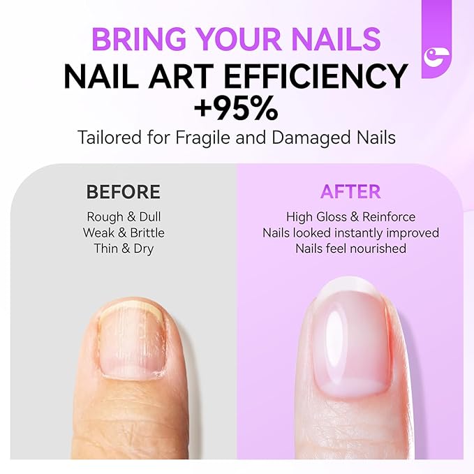 Gelike EC Pro Nail Glue & Strengthener: Nude 6-in-1 Nail Adhesive for Repair - Strengthening & Protein Repair - Perfect for Home & Salon Use 11544 - UV Needed