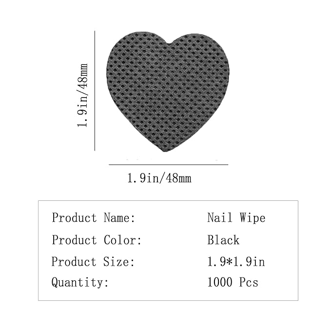 1000 PCS Lint Free Nail Wipes, Nail Polish Remover Wipes, Gel Nail Polish Remover, Lash Glue Cleaning Pads, Black