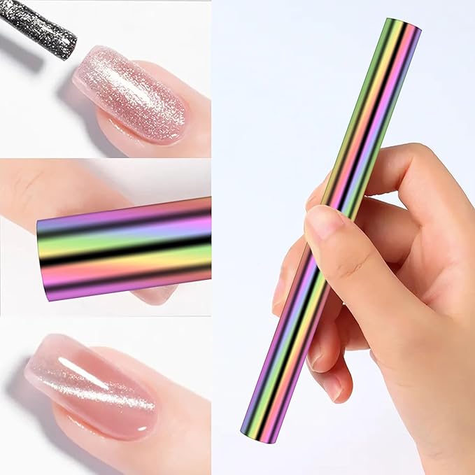 5 Pieces Cat Eye Magnet for Nails Extra Large Cylindrical Cat Eye Nail Magnet Magnetic Magnets Wood Cat Eye Nail Polish Magnet Stick Cat Eye Magnetic Nail Tool for DIY Home, Salon, Studio