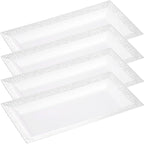Plastic Serving Tray & Platter Set White Lace Disposable Party Trays & Platters - Image 2