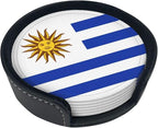 6 Pack Uruguay Flag Leather Coaster - Image 2