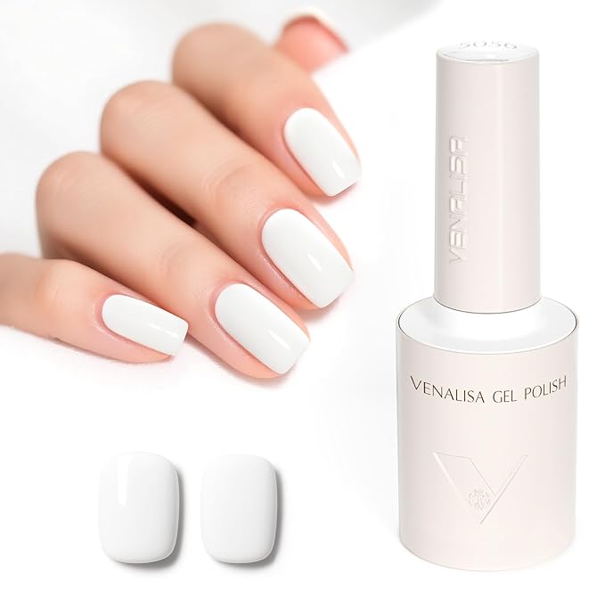 VENALISA White Gel Nail Polish 1 Pcs 10ML Soak Off UV Gel Salon Manicure DIY at Home Nail Art For Girls Women