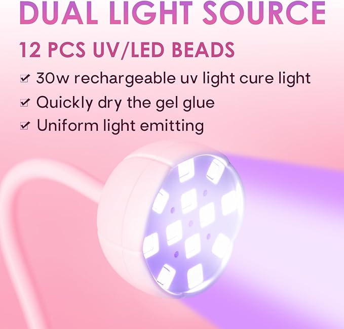 UV Nail Lamp for Gel Nails, 36W UV Nail Light Gooseneck Rechargeable with 4 Time Setting & Smart Auto Sensor for Nail Salon Home Use Lamp