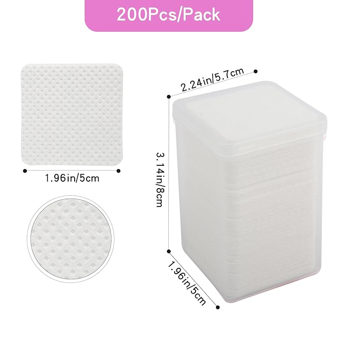 400 PCS Lint Free Nail Wipes Eyelash Extension Glue Wipes Absorbent Soft Super Non-Woven Fabric Lash Glue Wipes Nail Polish Remover Wipes for Lash Extension Supplies（White)