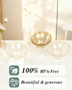 BESTVIP 20 Oz Clear with Gold Glitter Plastic Angled Serving Bowls, 12 Pack | - Image 4