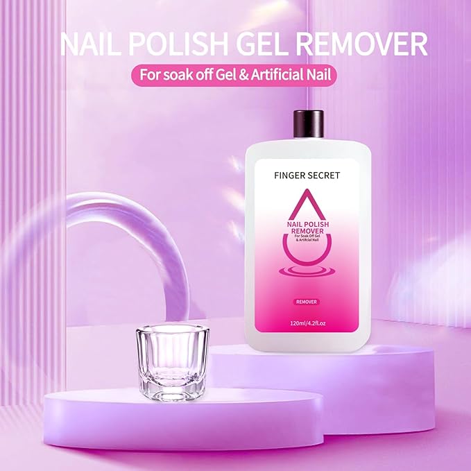FINGER SECRET Nail Remover Polish 120ml,Gel Nail Remover Polish,Professional Gel Polish Remover for Nails Quickly & Easily & Effectively Remove Gel Polish