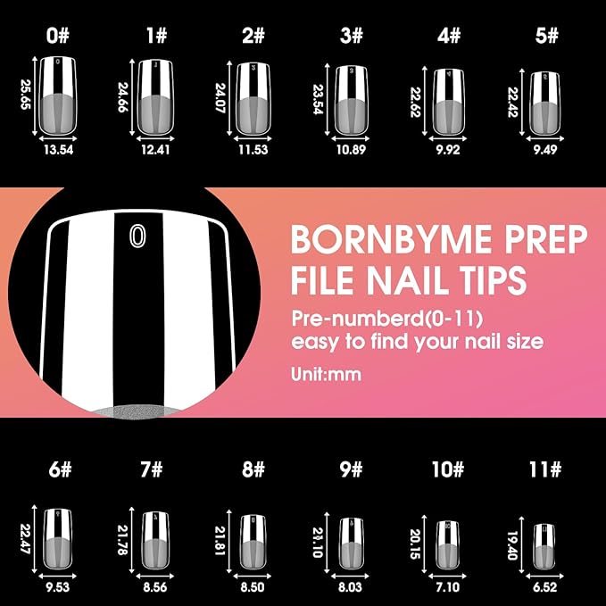 Meidum Square Soft Gel Nail Tips, BORNBYME 240 PCS Pre Buff Full Cover Shaped Nail Extenison Tips Half Matte X Gel Nail Tips
