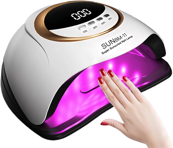 UV LED Nail Lamp, 280W Professional UV Nail Dryer Light for Gel Nails with 66 Beads, Fast Curing Gel Polish Lamp Auto Sensor 4 Timer Setting, Nail Art Drying Tools for Fingernail and Toenail