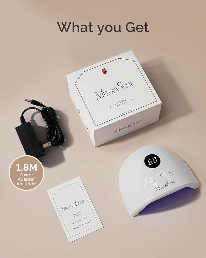 MelodySusie UV Nail Lamp, Plus30F UV Light, LED Dryer with 3 Timer, Smart Sensor, LCD Display Fast Curing Gel Nail Polish and Art Tools Manicure Accessories, White