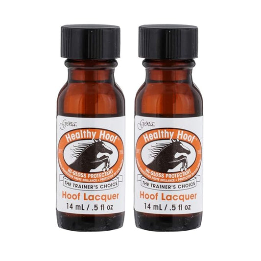 Gena Healthy Hoof Nail Lacquer – Hard as Hoofs Nails Strengthener, High-Gloss Top Coat 0.5 oz, 2 Pack