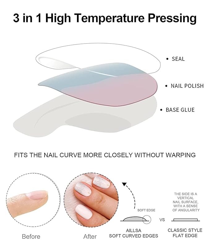 Semi Cured Gel Nail Strips (Fingertip Ballet), 28 pcs UV Gel Nail Stickers for Women Work with Any UV Lamps, Salon Quality Nails Wraps for Home DIY Nails Art