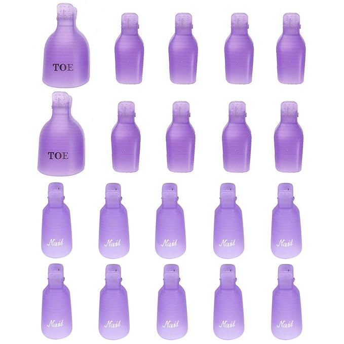 650 Pcs Lint Free Nail Wipes 2" x 2" Nail Polish Removers Cotton Pads and 20 Pcs Reusable Toes & Fingers Nail Soak Off Clips