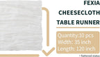 10Pcs White Cheesecloth Table Runner Wedding Bridal Boho Decorations | 35x120 - Image 2