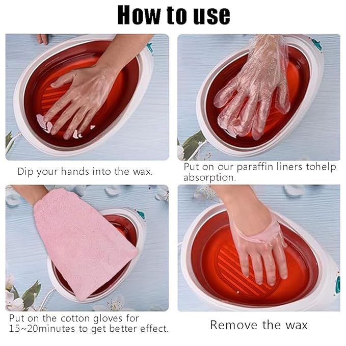 Paraffin Wax Mitts for Hand,Paraffin Heated Hand SPA Mittens for Women,Gloves Moisturizing Cracked Hot Wax Hand Thermal Treatment Wax Accessories,Pink