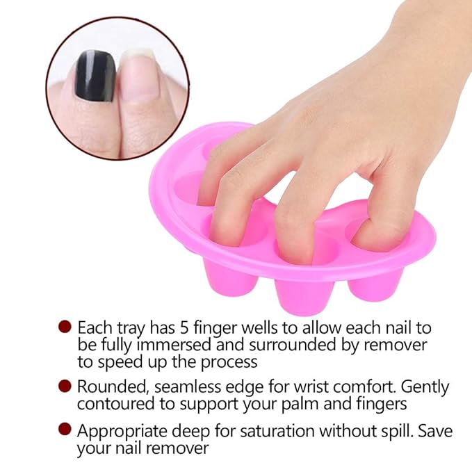 Nail Gel Removal Bowl 5pcs Nail UV Acrylic Gel Removal Bowl Five Holes Soak Off Finger Bowl Dishes Art Polishing Remover Manicure Spa Tool Nail Art Kit