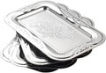 4-Pack Small Silver Serving Trays Set by Zenovlux